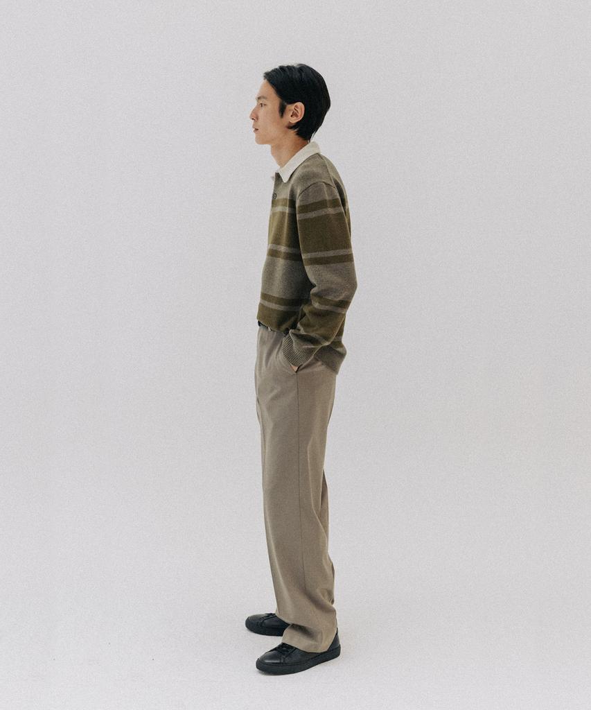 BLANKROOM Block Stripe Knit_Olive