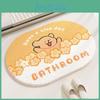 Tapis de salle de bain mignon motif capybara Loopy et fleurs avec support antidérapant pour usage domestique