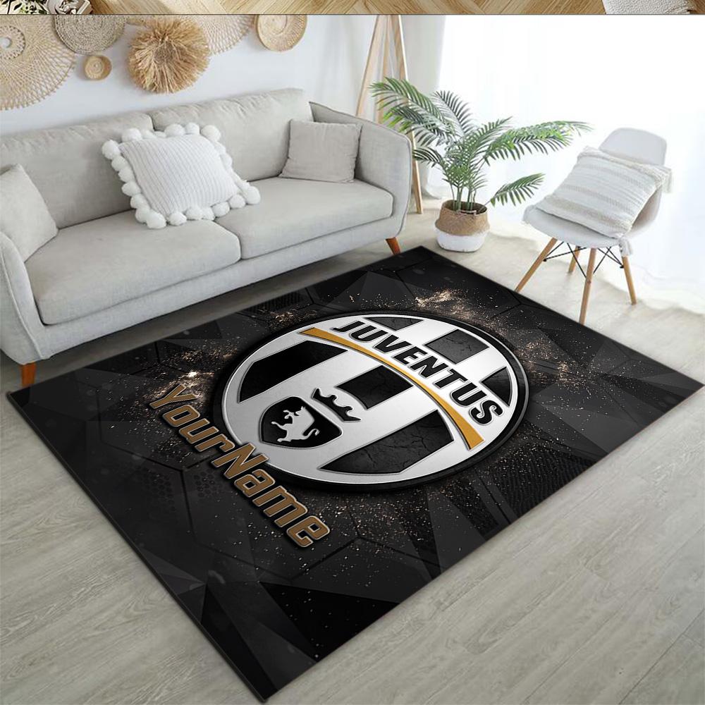 Juventus Customize Text Floor Rug Office Rug Suitable for Dormitory Entryway Outdoor Game Room Antislip Carpet Office Home Decor Gift for Festivals
