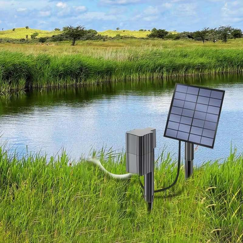2.5W Solar Powered Oxygenation Pump With Air Pump And Bubble Stone,For Solar Powered Pond Aerators In Ponds And Aquariums