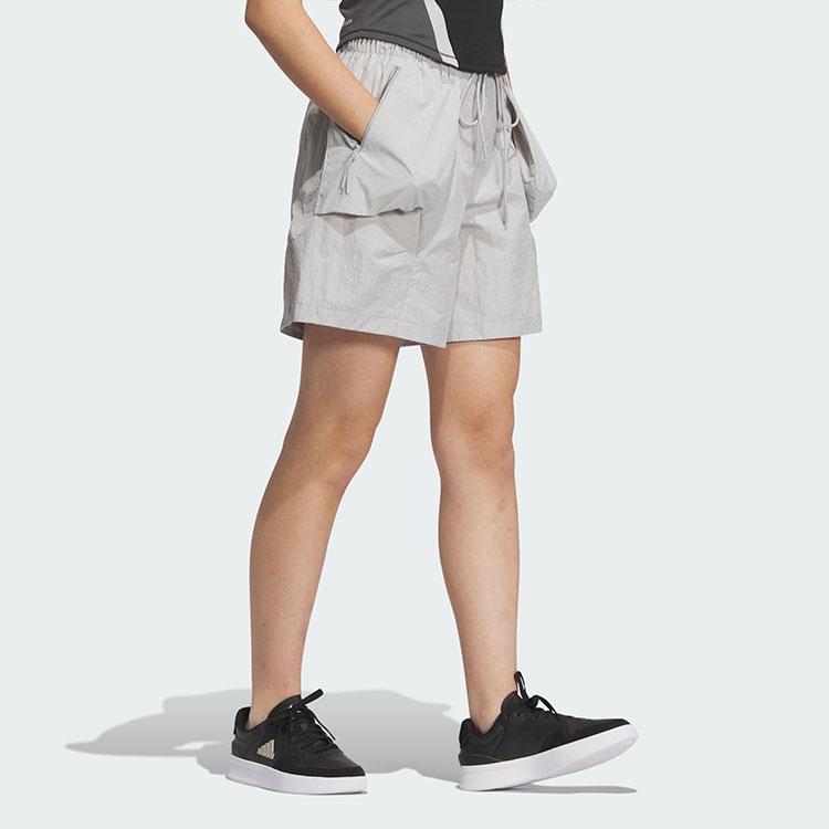 Adidas Woven Shorts Solid Color Minimalist Water-Resistant Cargo Style Loose-Fit Sports Casual Shorts Women Shorts Light-Gray JJ1597
