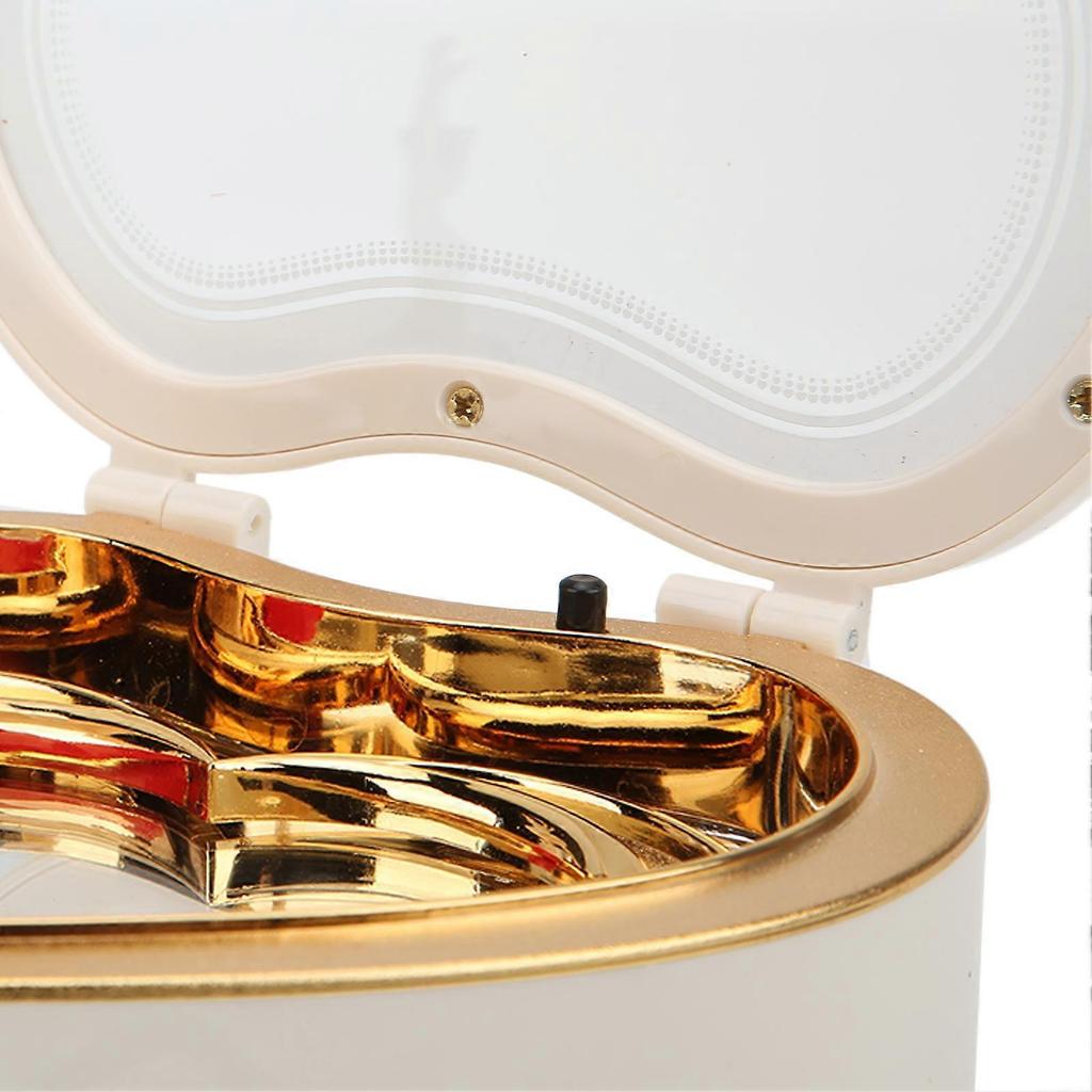 Music Box Heart Shaped Mini Dancing Girl White Cute Alice Song Exquisite Workmanship Jewel Case for Giving Gifts