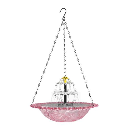 Cascade Fountain Bird Bath 3 Tiers Solar Fountain Birdbath Hanging Hummingbird Bath Bowl for Birds to Drink And Rest Outdoor Garden Patio Decor