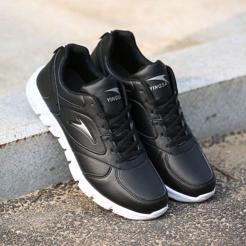 Waterproof Casual Leather Surface White Running Shoes White Ball Shoes Tennis Shoes