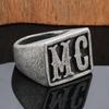 Men's European American Hip Hop Titanium Steel Punk Ring