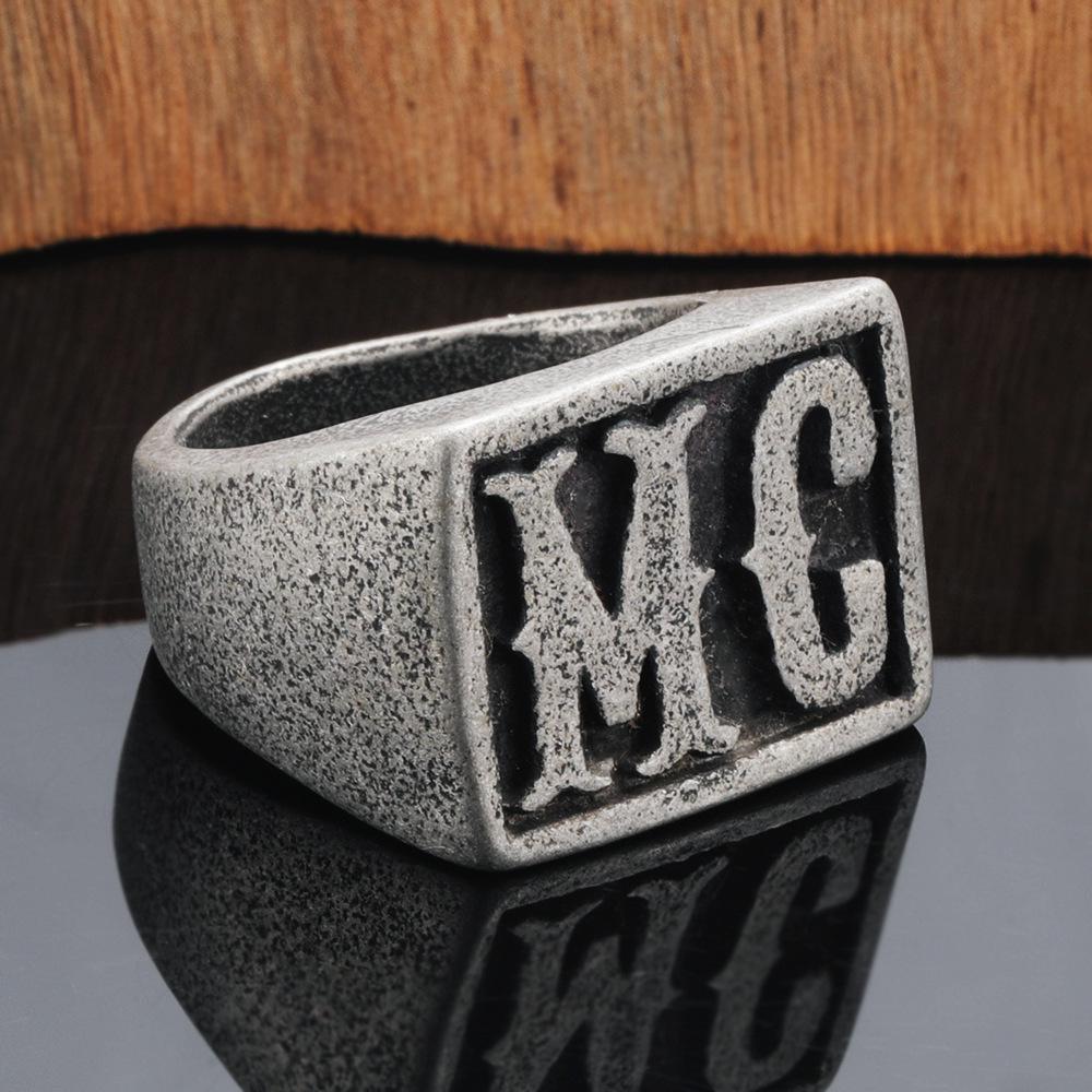 Men's European American Hip Hop Titanium Steel Punk Ring