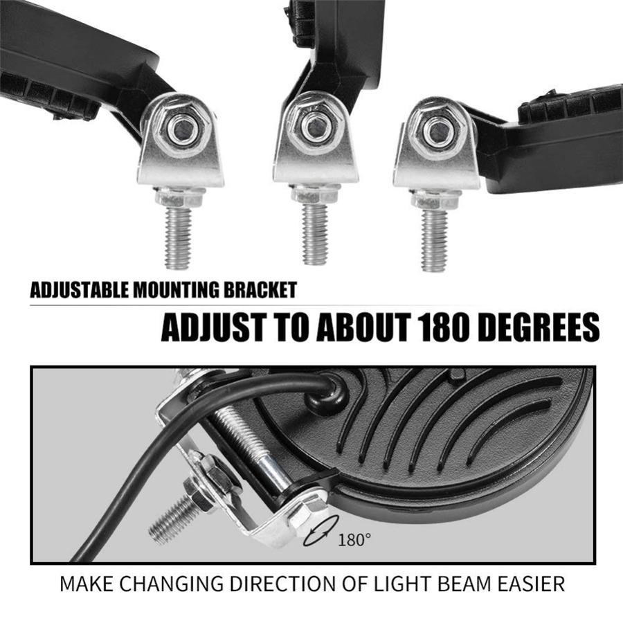 Пара 4,5-дюймовых 9-светодиодных 45 Вт 6500K алюминиевых круглых светодиодных рабочих фар, противотуманные фары, фары для вождения, внедорожный SUV, прожектор, световая панель для лодки