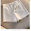 Black High-Waist Elastic A-Line Shorts for Women - Slim Fit, Pure Cotton, Hot Pants