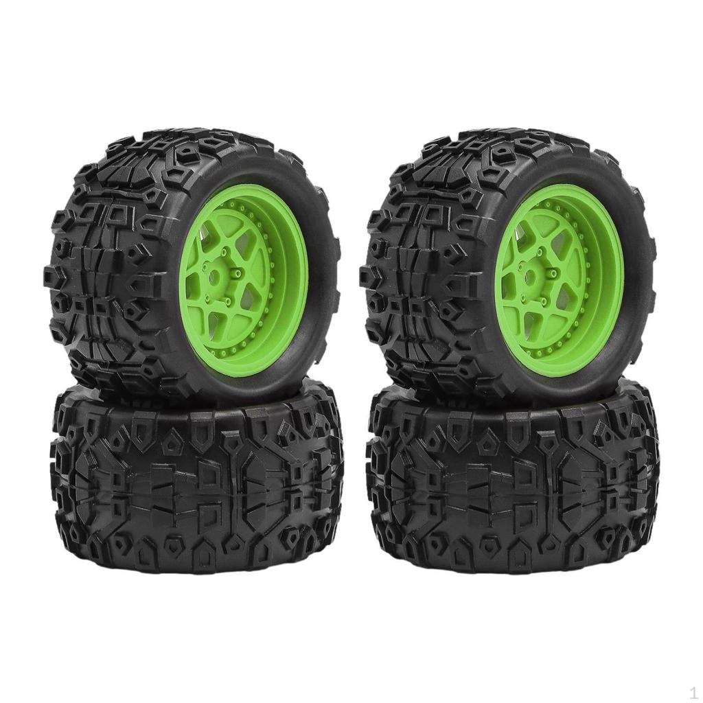 4 Pieces 1/18 RC Car Tires, 2.8 Inch Diameter, with 5 Star, Easy to Install Accessories,