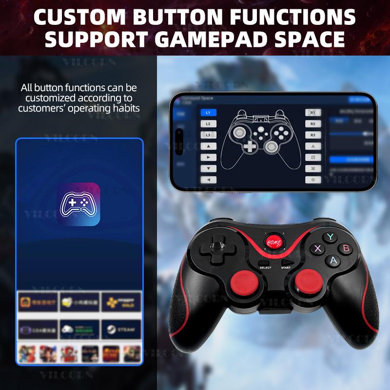 X3 Wireless Mobile Gaming Controller for IOS/Android/Tablet/PC/Switch/PS3/PS4/Steam Gamepad BT3.0 Joystick With Box Holder
