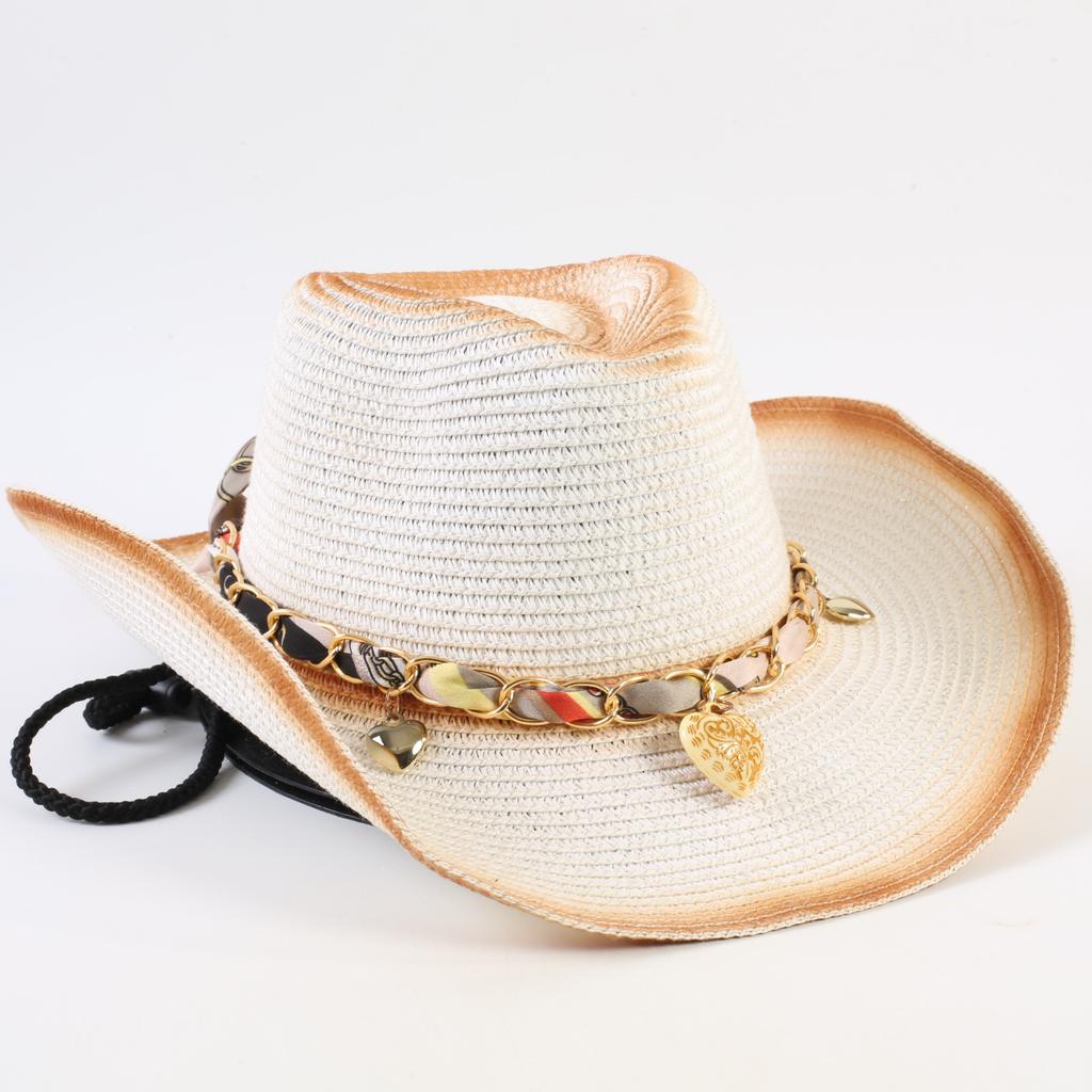 Popular European and American Western Cowboy Straw Hat Men's and Women's Fashion Shade Straw Hat Outdoor Western Cowboy Hat