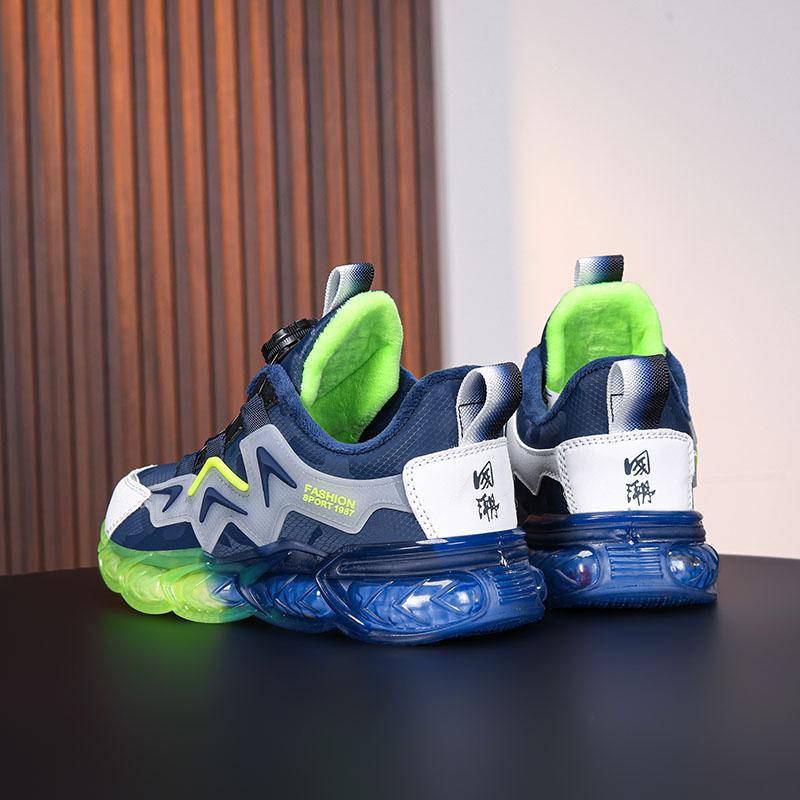 Autumn/Winter Kids Snow Sneakers Kids Short Fluff Sneakers Rotating Button Anti-Slip Sneakers Big Boy Cotton Shoes