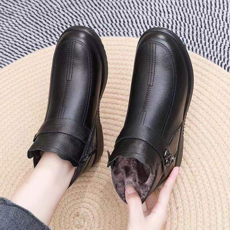 

Northeast snow boots mother shoes thickened warm short boots children winter non-slip middle-aged and elderly cotton boots cold-proof elderly shoes 40