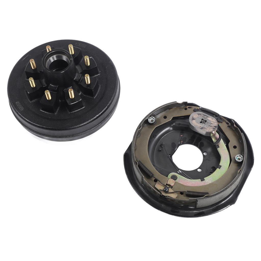 17PCS Trailer Axle Brake Kit with 8 On 6.5in Hub Drum for 7000 Lbs Cargo Boat Trailer Spindle