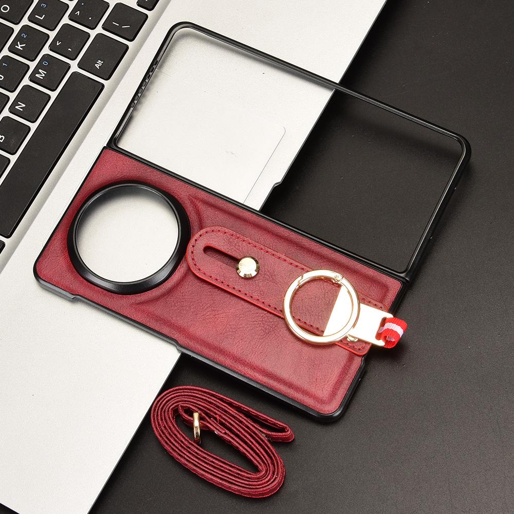 For Honor Magic V5 5G Case Wristband Kickstand Leather + PC + TPU Phone Cover with Bottle Opener