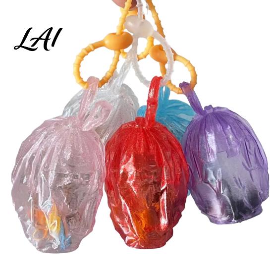 Simulated Trash Bag Toy Garbage Shaker Pendant Lightweight Portable Ornament with Buckle Fun Keyring 3D Printed Creative Novelty Keychain