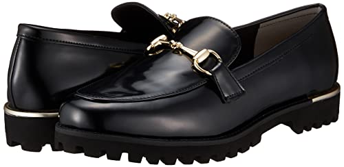 Carino CAWG22304 Women's Black Patent Leather Loafers, Size 23.0 Cm