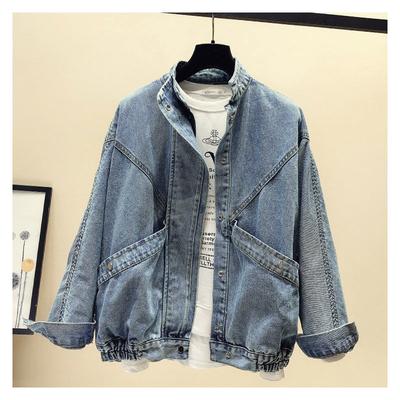 Frühling Denim Bomberjacke Damen Kurze Fledermausärmel Lose Demi-Season Jeans Werkzeug Frau Mantel Oberbekleidung Damen Kleidung
