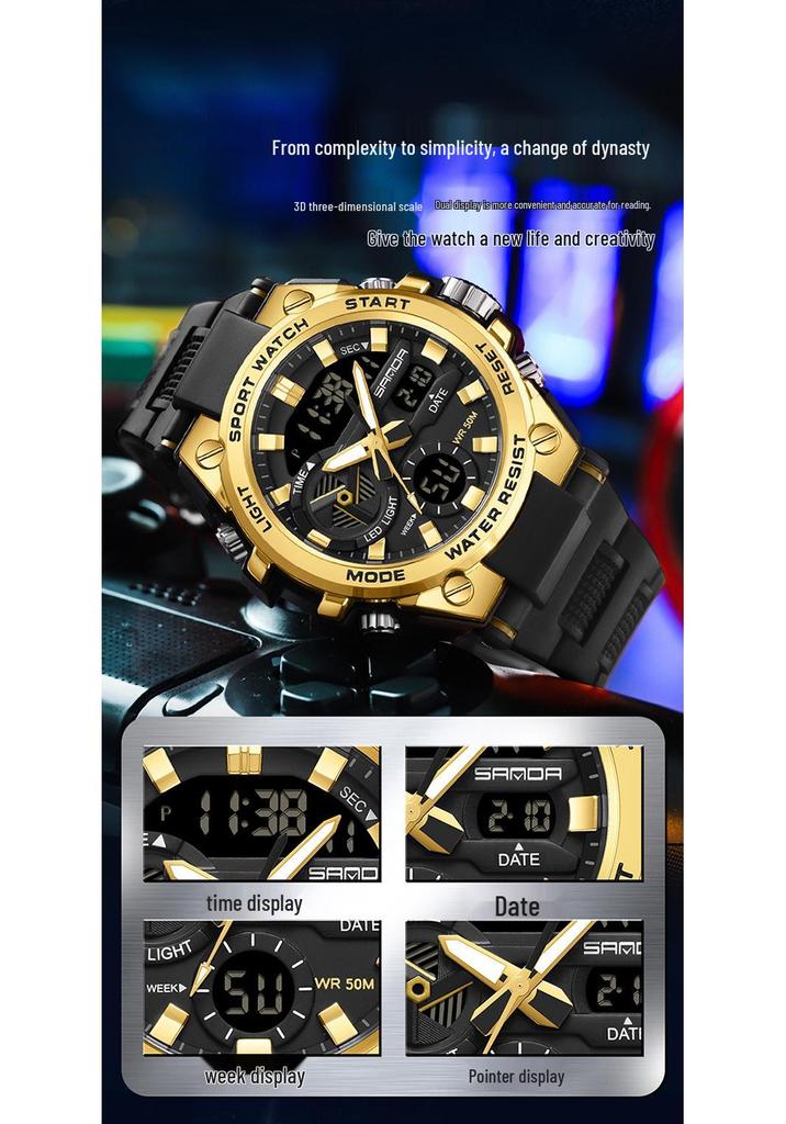 Sanda Waterproof Multifunction Student Sports Watch with Outdoor Features and Douyin Live Hot Design