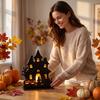 Halloween Wooden Decoration Pumpkin House Tabletop Ornament for Party Decor