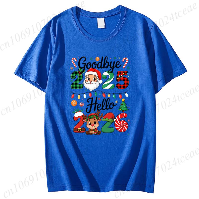 Goodbye 2025 Hello 2026 Tee Happy New Year 2026 Crew TShirts Christmas Matching Family tops New Year New Me TShirts Gift