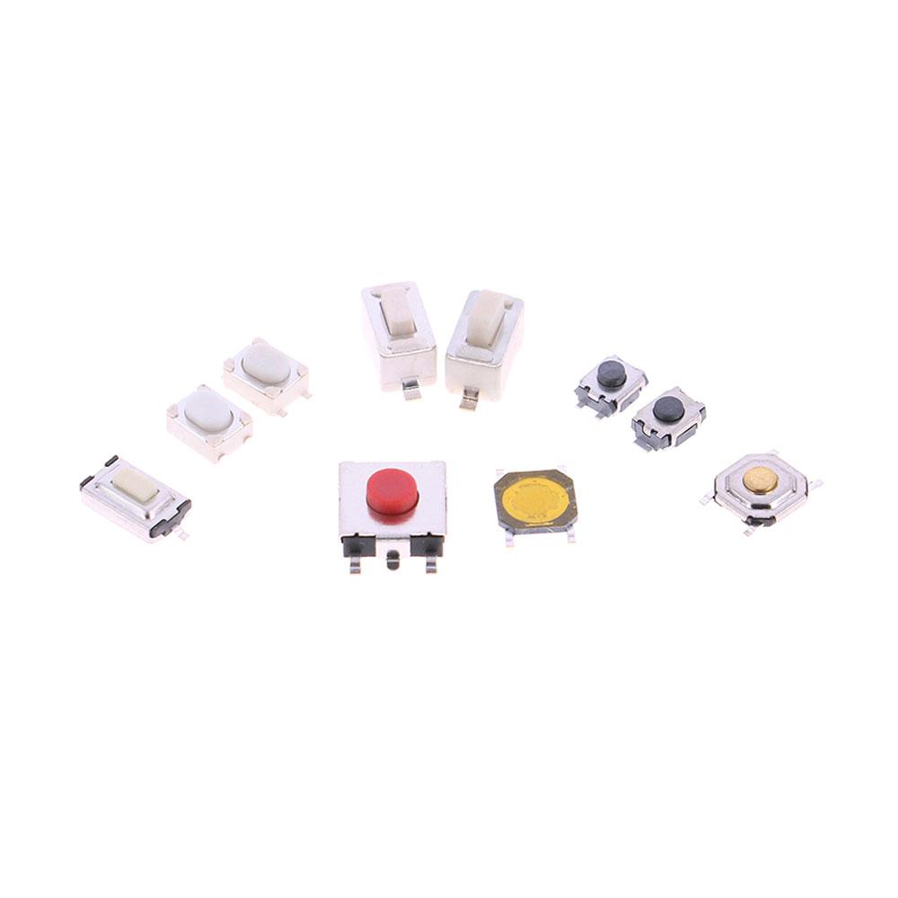 250Pcs 10-Types Tactile Push Button Switch Car Remote Control Keys Tablet Actile Push Button Touch Microswitch Assortment Kit