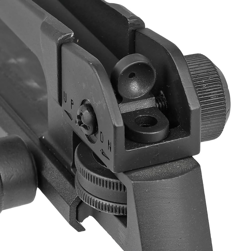 Ryohin Buhin 20mm Rail Compatible Full Metal Carry Handle for USGI Contract AR15, Replica, E&C Built-in Rear Sight, Zinc Alloy, Black