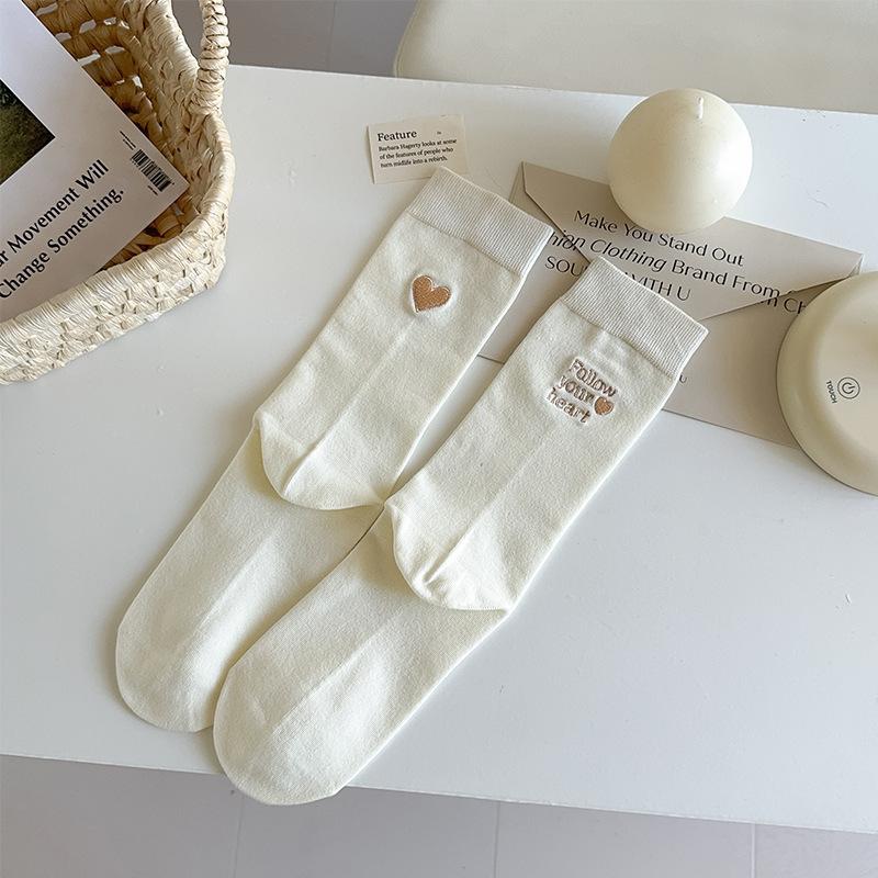 Gray Socks, Women'S Mid-Leg Socks, Summer Trendy Cotton Socks, Ballet Style, With German Training Shoes, Loose Mouth Piles Of Socks