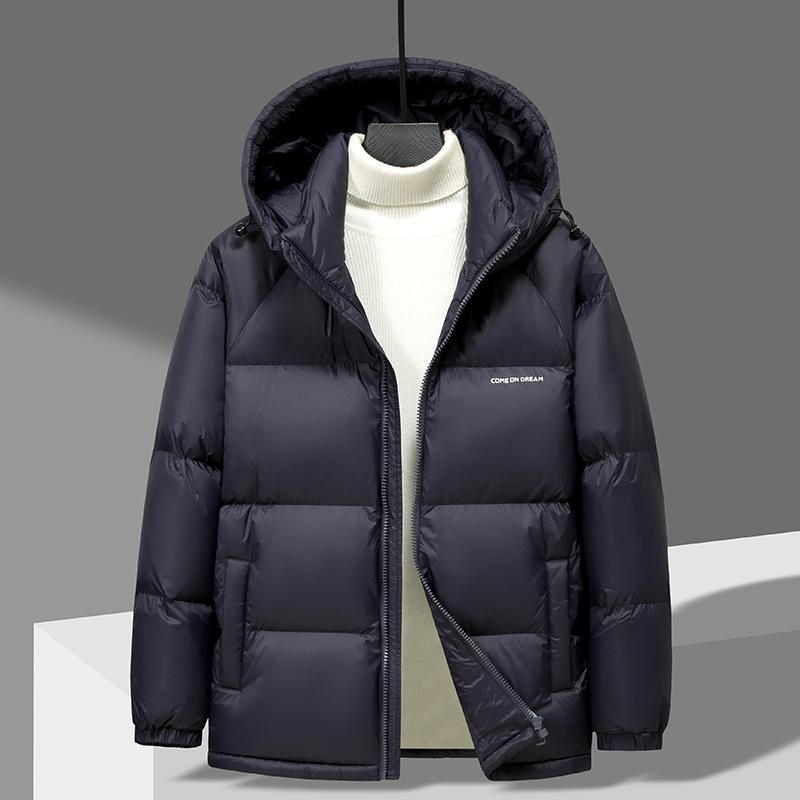 Men's Down Jacket Winter New Hooded Down Jacket Men's Warm Casual Bread Coat