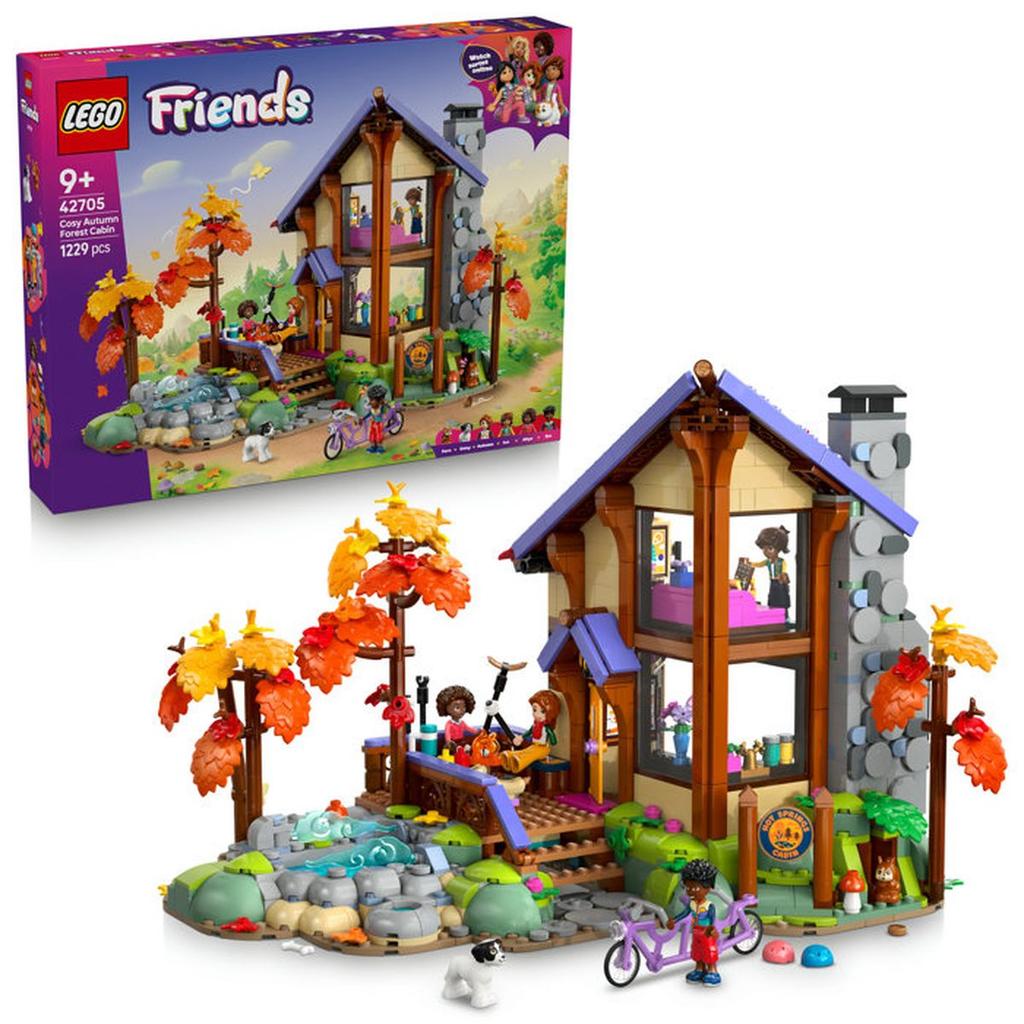 LEGO Friends 42705 La Cabane Chaleureuse dans la Foret - Jeu des 9 ans - Maison Miniature