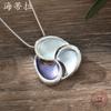 New geometric hollow painting oil clover small pendant, simple and exquisite women's versatile clover neck chain