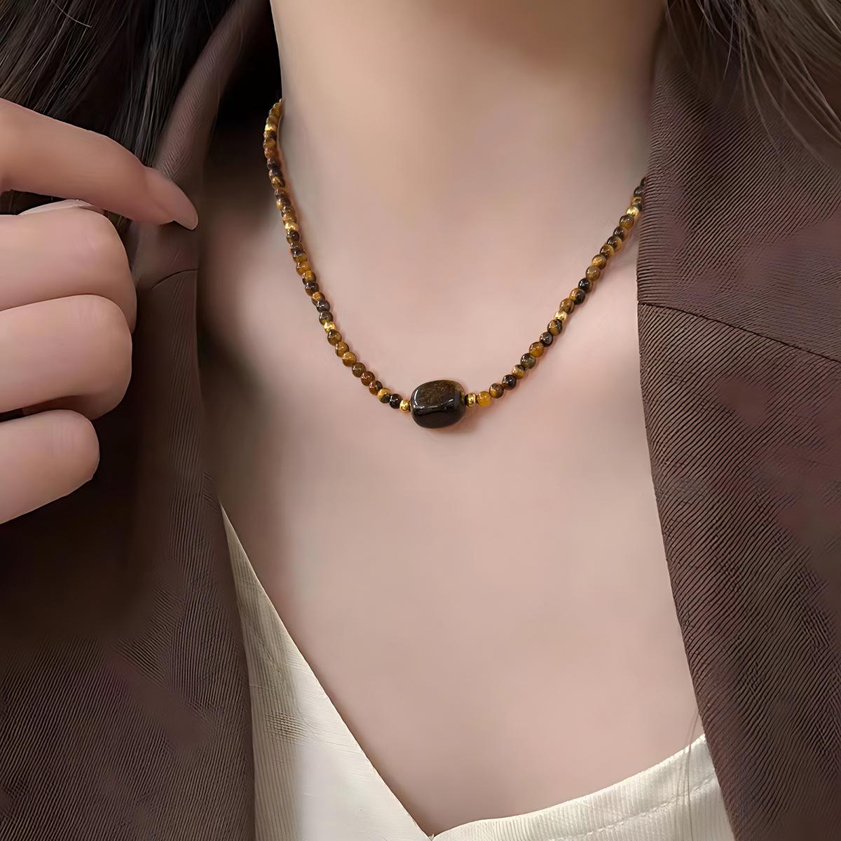 

Ретро-ожерелье из бисера для женщин, легкое, роскошное, нишевое, осенне-зимнее, высококачественное ювелирное ожерелье