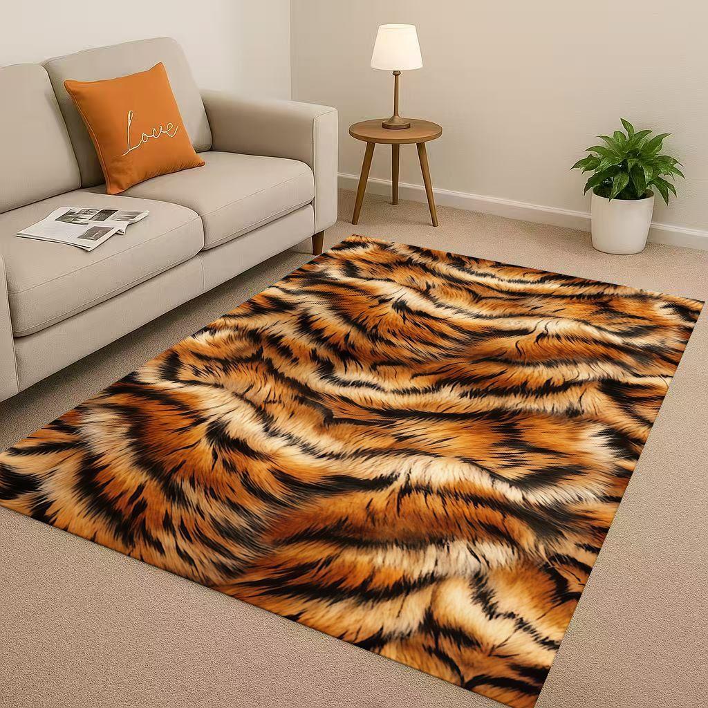 HD Zebra Tiger Leopard Beast Stripe Print Art Living Room Non Slip Area Rug Carpet for Bedroom Playroom Sofa,Home Decor Doormat