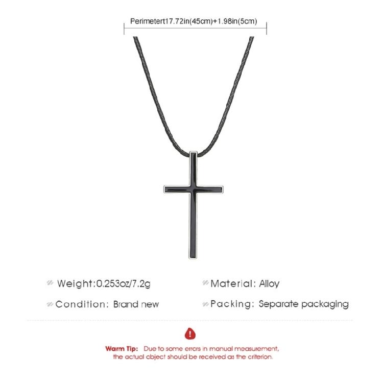 Trendy Cross Pendant Necklace Vintage Style Simple Rope Necklace Chain Necklace