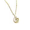 Light Luxury Moon Love Smart Micro Inlaid Real Gold Necklace Women'S Transfer Collarbone Chain With Jewelry