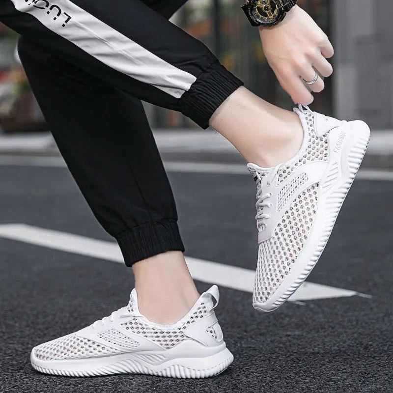 Men's Shoes Mesh Shoes 2025 Spring and Summer New Trendy Men's Casual Fly-woven Running Shoes Breathable Soft-soled Sports Shoes