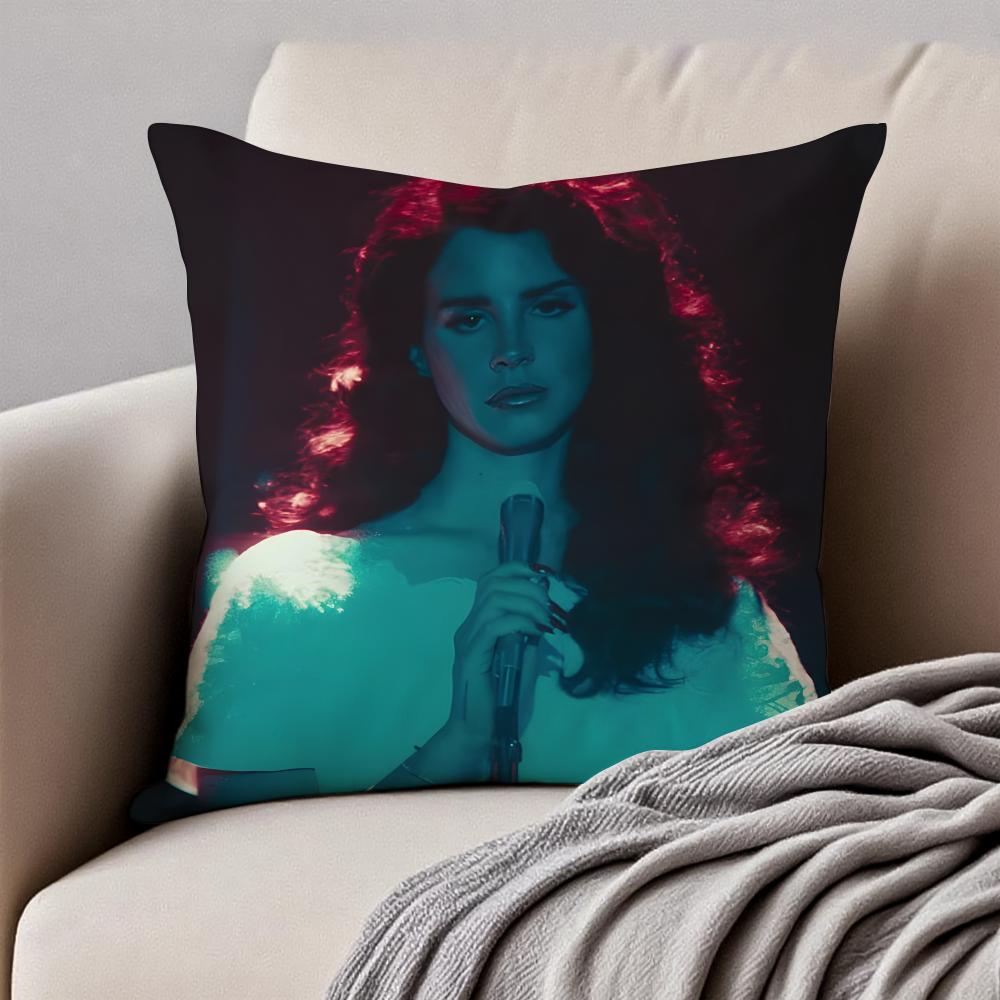 LLana Del Rey Cushion Cover Pillowcase Antidustmite Invisible Zipper Short Plush Sofa Cushion