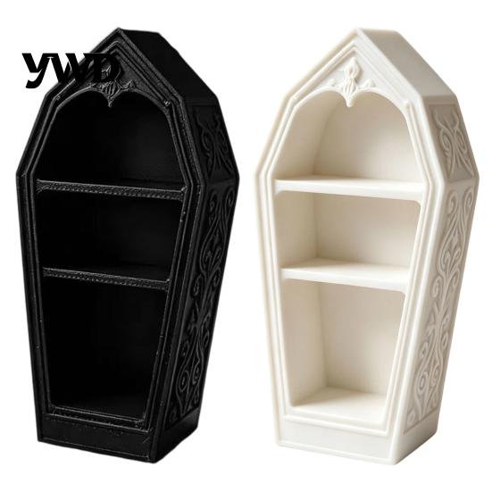 Compact Shelf for Miniature Figures Gothic Coffin-Shaped Jewelry Storage Box, 3D Printed Mini Casket Ring Box Trinket Holder, Halloween Spooky