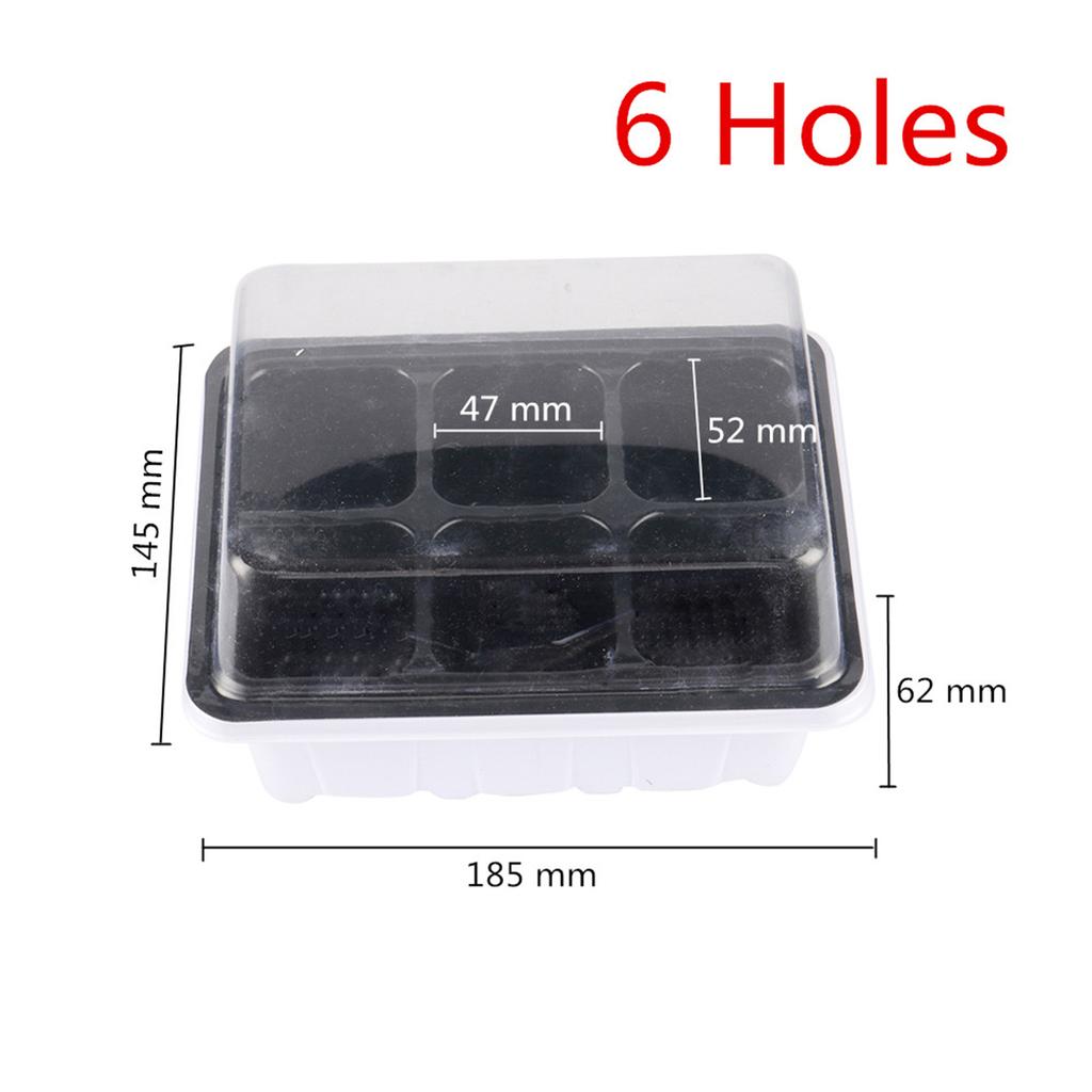 6/12 Grid Plastic Seedling Box Greenhouse Germination Kit Base Greenhouse Growth Tray Germination Box With Cover