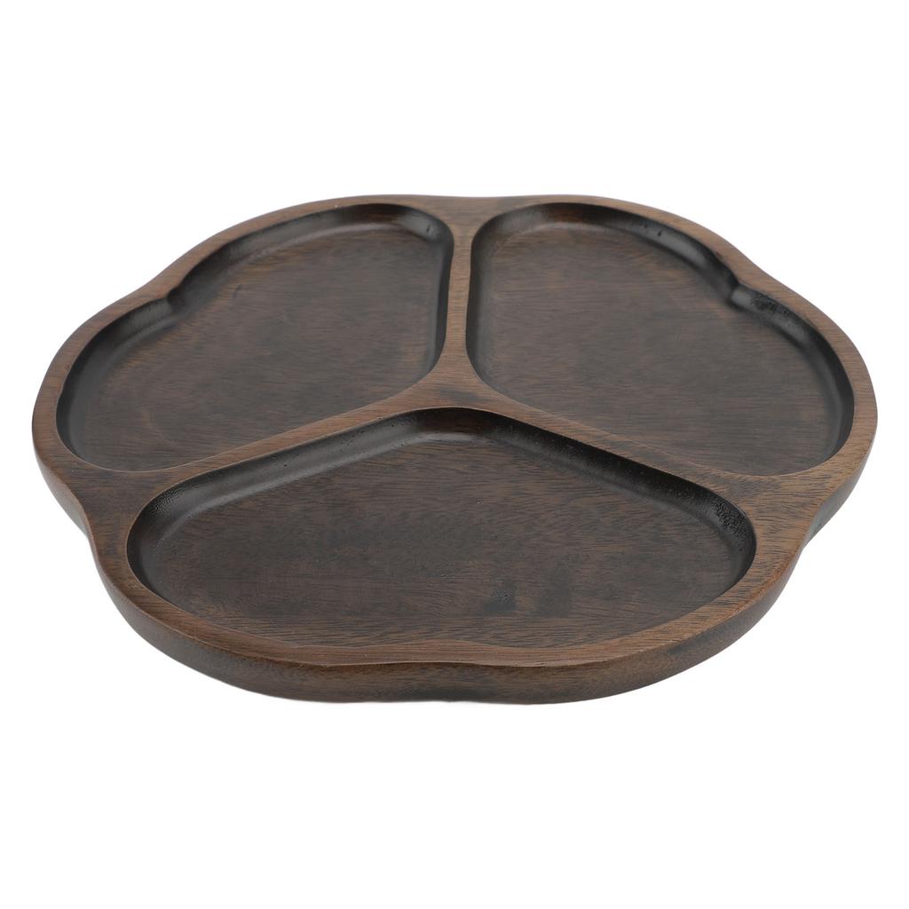 Drewniana Taca na Chipsy i Dip 3 Przegródki Dzielona Taca do Serwowania Dekoracyjny Półmisek na Przekąski Talerz do Serwowania Owoców i Przystawek dla