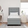 LED Boxspring Bed with Headboard Light Gray 100 X 200 Cm Fabric