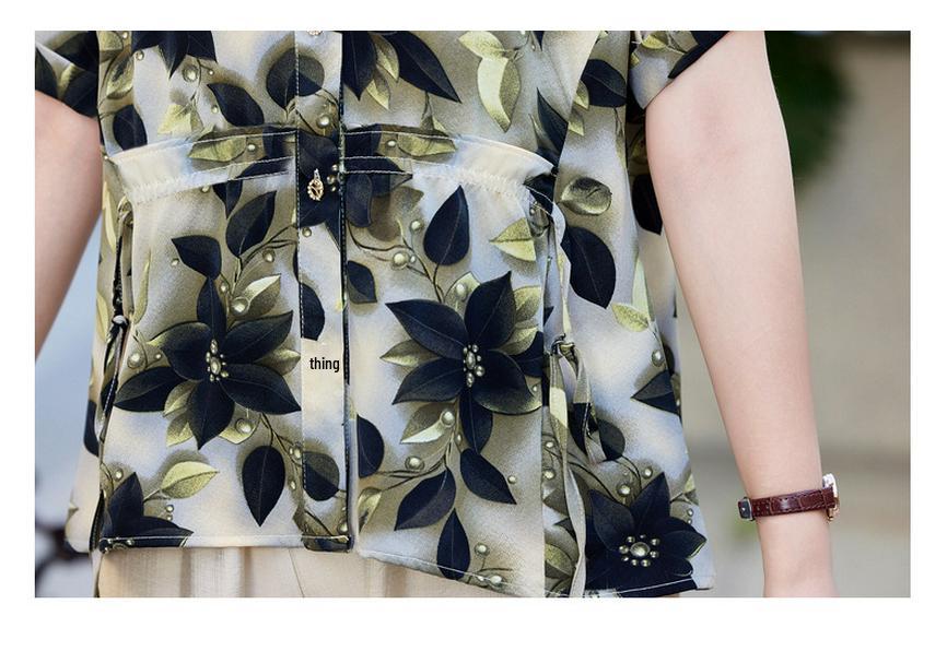 Mom's 2026 Chinese Chiffon Blouse: Spring/Summer National Style for Middle-Aged & Elderly Women
