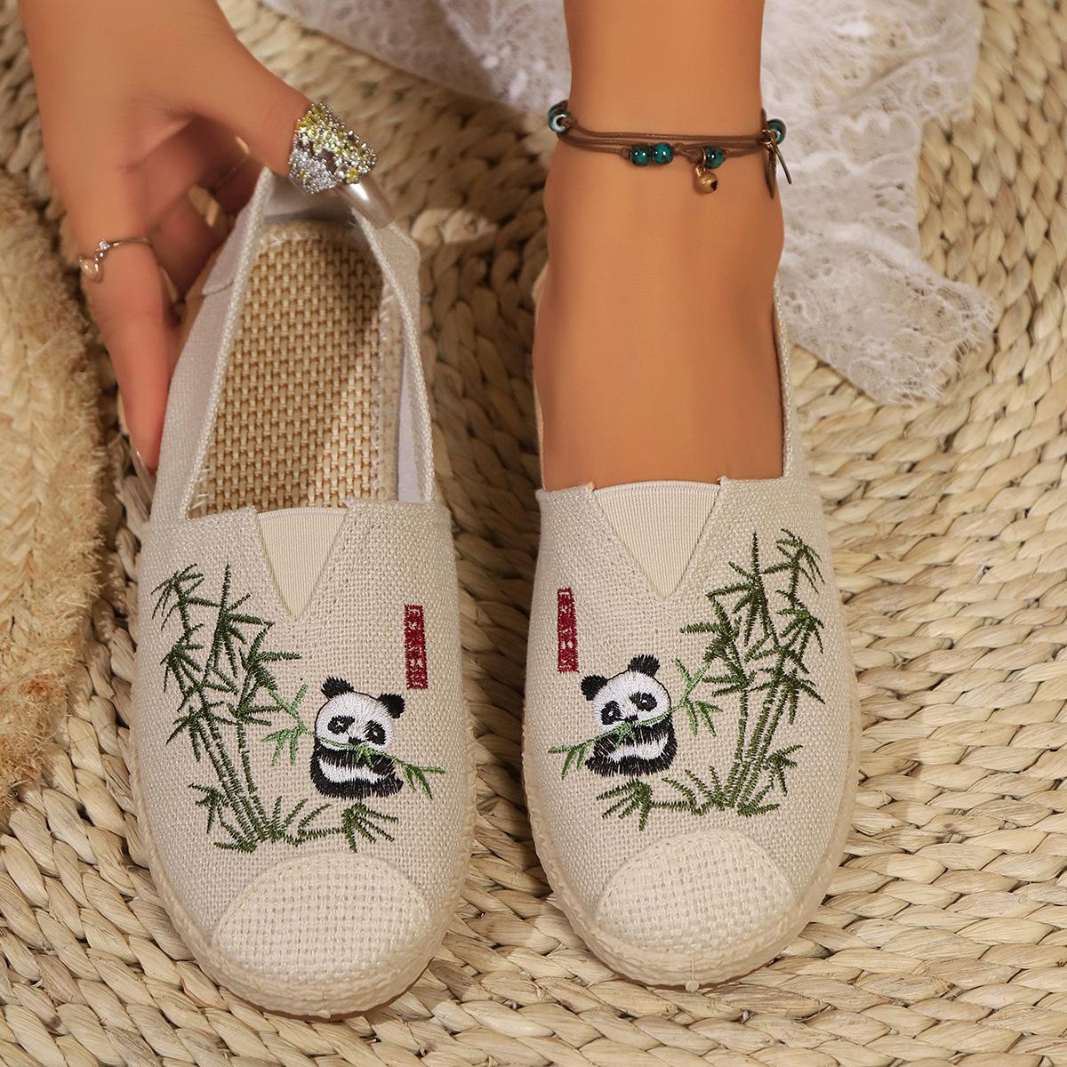 

2025 Xiaoxiangfeng straw fisherman shoes spring and summer new mesh hollow breathable flat shoes one pedal lazy shoes women 41