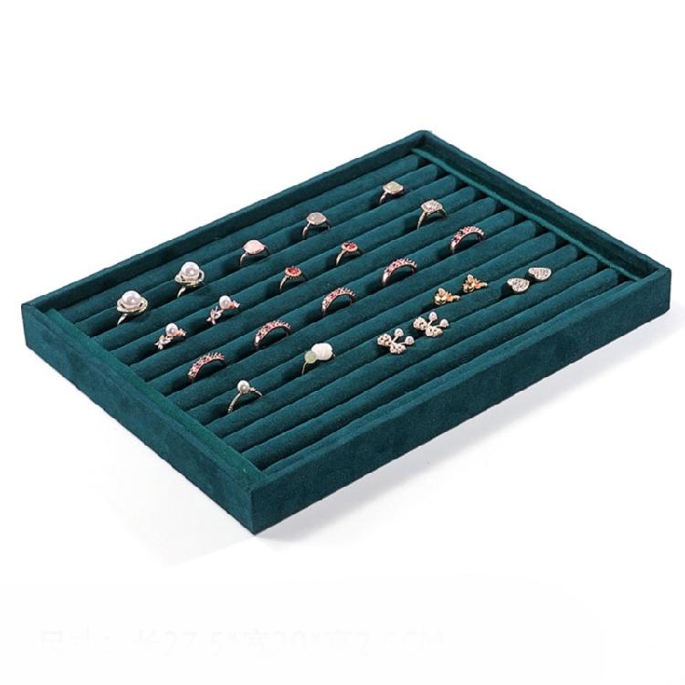 Stackable Velvets Jewelry Presentation Tray Necklaces Bracelets Earring Storage Organiser Multifunctional Rings Holder