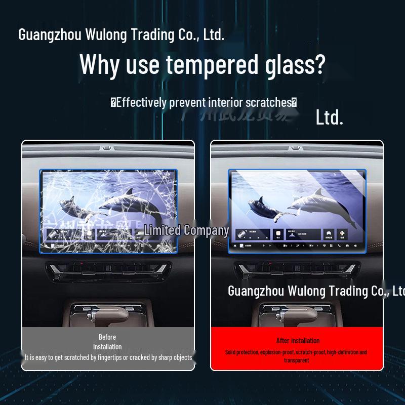 Tempered Film Dashboard Protector for 26 Wuling Xingguang 560/730 Models' Central Control Navigation Screen