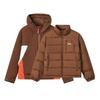 Fila Original Fashion Retro Casual Versatile Soft Comfortable Two-Piece Down Jacket Women Outerwear Magnolia-Brown F11W549913FBN