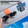 Car Sunglass Holders, 2PCS Leather Vehicle Sun Visor Eyeglasses Hanger Clip, One Handed Operation Automotive Interior Glasses Ticket Storage Clamp