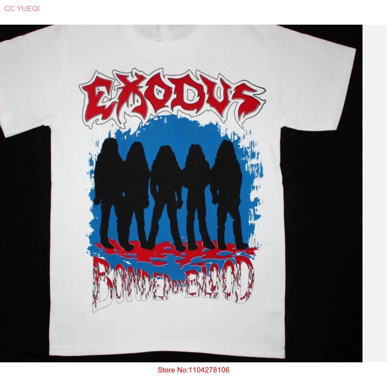 EXODUS BONDED BY BLOOD 85 Трэш-группа Белая Футболка Все Размеры винтажная Стиранная Унисекс дизайнерская одежда Топ Для Повседневной Носки S разноцветный