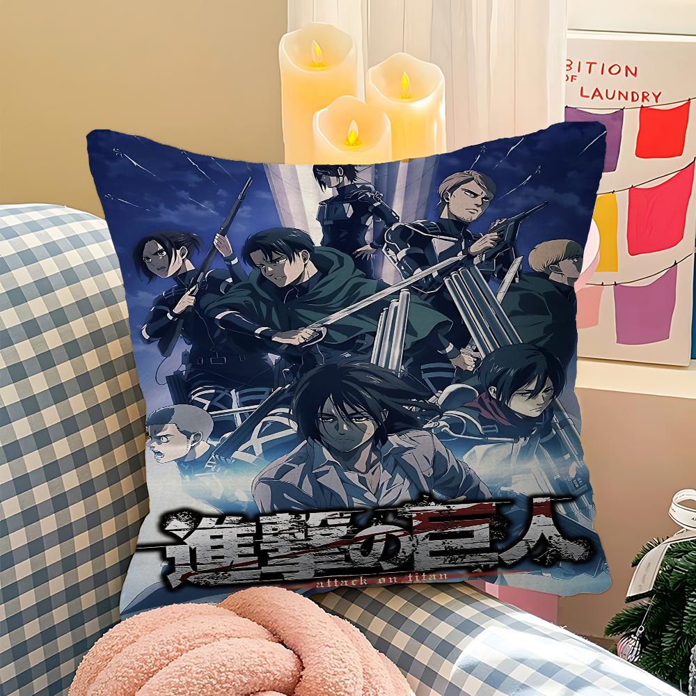 Anime A-Attack On T-Titan Cushion Cover Car Throw Pillow Case For Sofa Car Christmas Gift 40x40cm 45x45cm