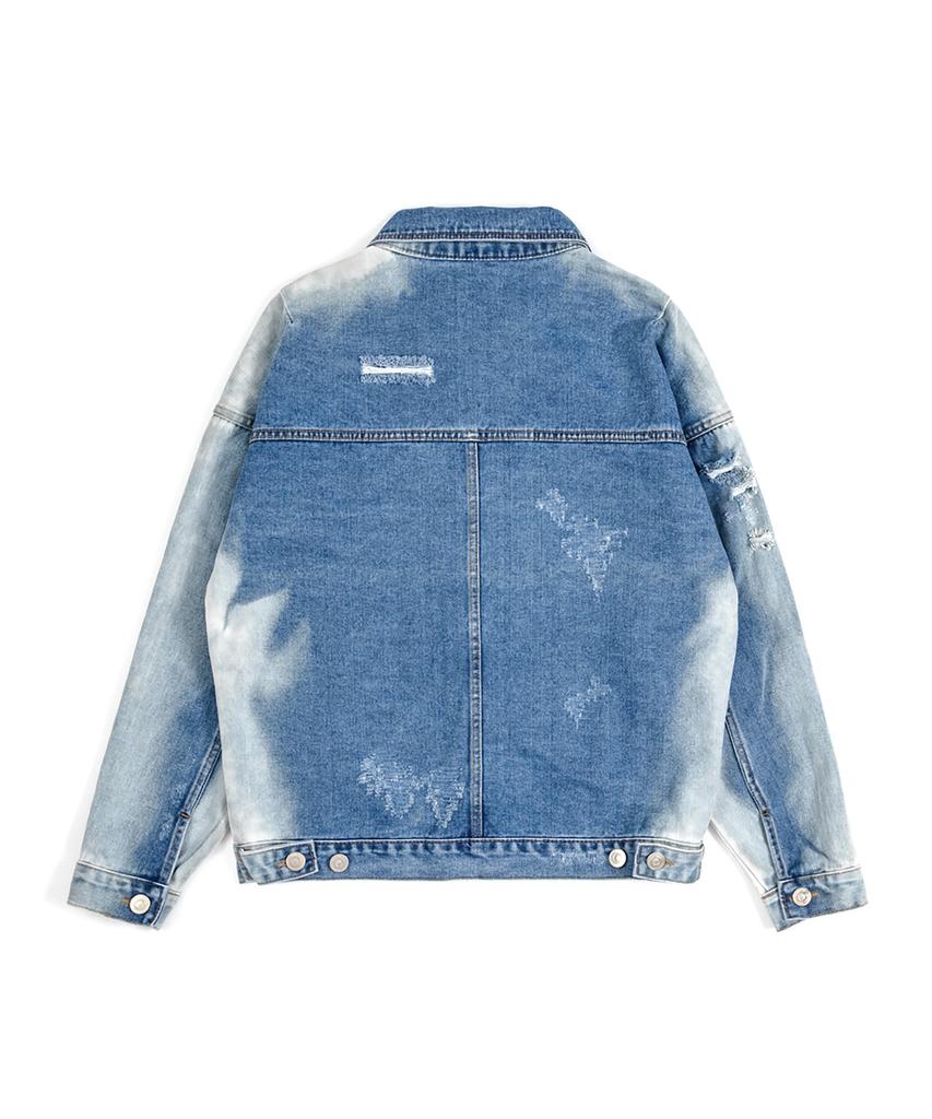 Blackblond Vivid Side Bleached Denim Jacket (Blue)